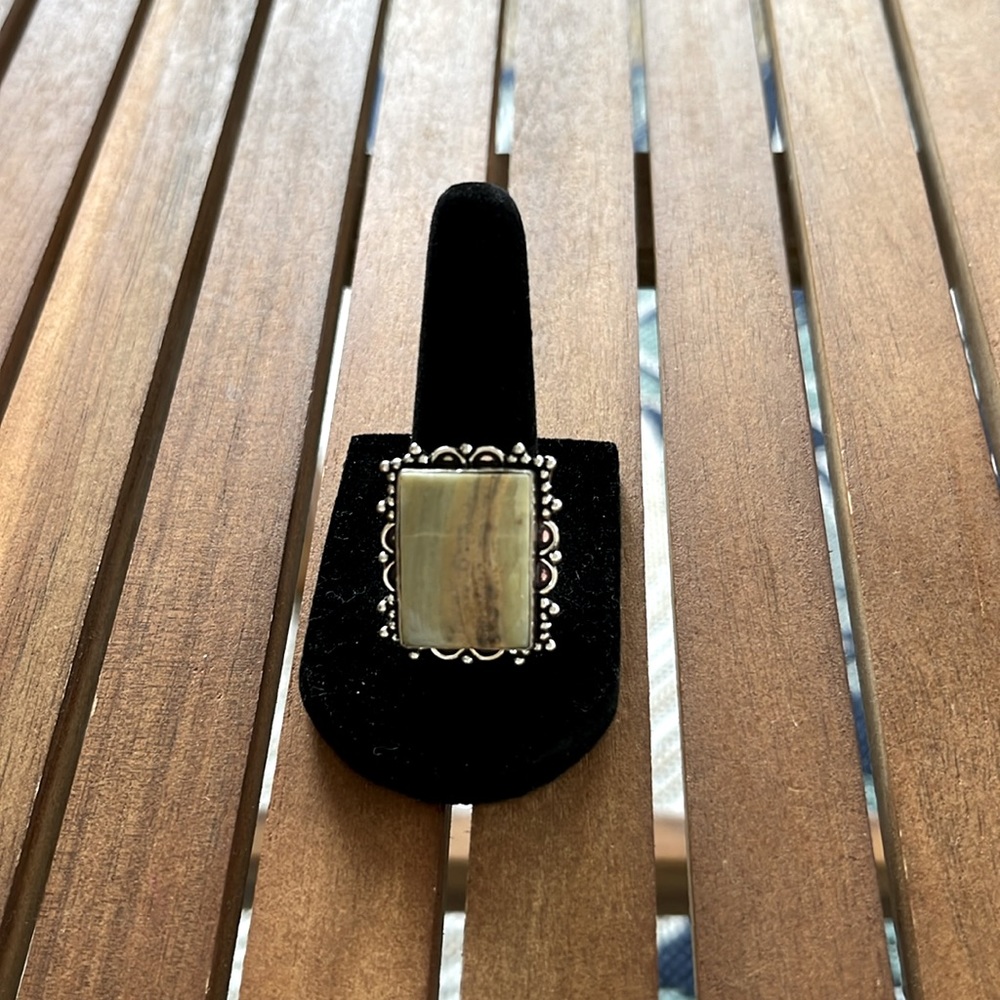 Bumblebee Jasper Genuine Ring 925